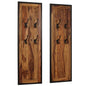 vidaXL Portemanteaux 2 pcs Bois solide de Sesham