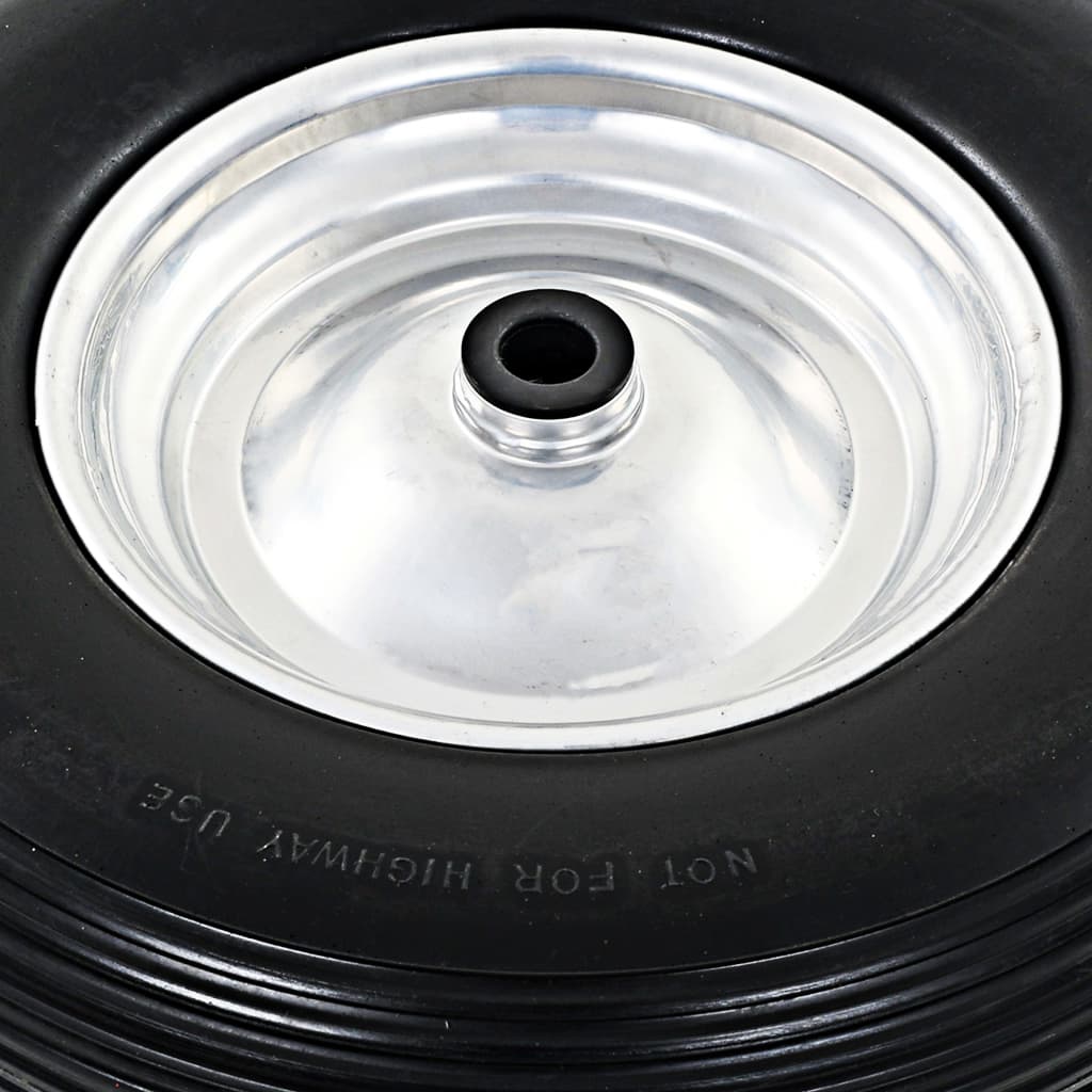 vidaXL Roue de brouette avec axe 2 pcs PU solide 4.00-8 390 mm