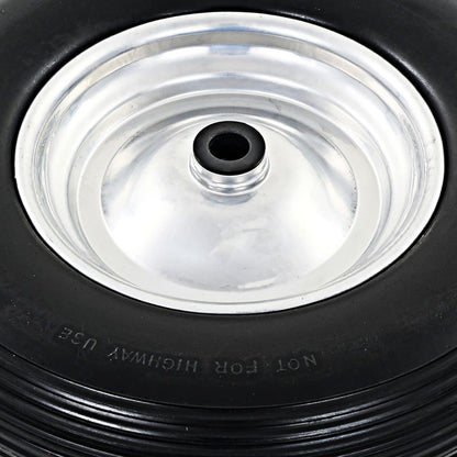 vidaXL Roue de brouette avec axe 2 pcs PU solide 4.00-8 390 mm