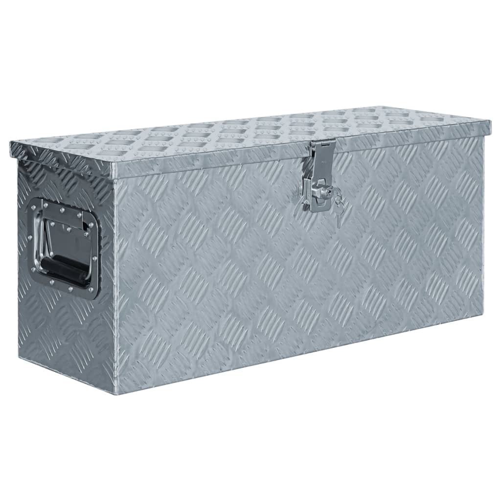 vidaXL Boîte en aluminium 76,5 x 26,5 x 33 cm Argenté