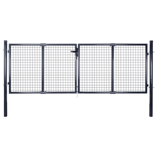 vidaXL Portail en maille de jardin Acier galvanisé 289x75 cm Gris