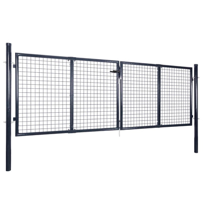 vidaXL Portail en maille de jardin Acier galvanisé 289x75 cm Gris