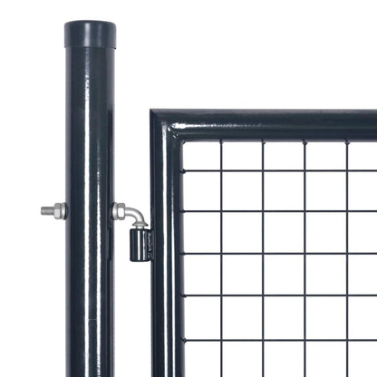vidaXL Portail en maille de jardin Acier galvanisé 289x75 cm Gris