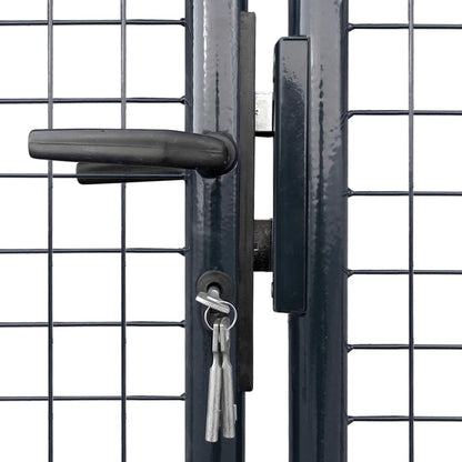 vidaXL Portail en maille de jardin Acier galvanisé 289x75 cm Gris