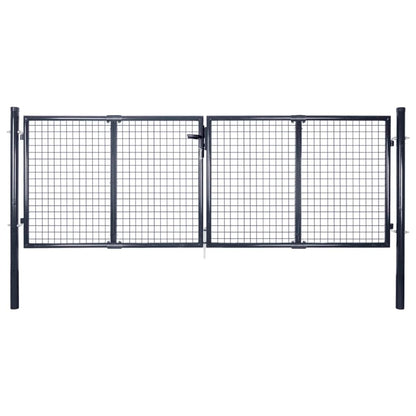 vidaXL Portail en maille Acier galvanisé 289x100 cm Gris