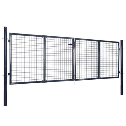 vidaXL Portail en maille Acier galvanisé 289x100 cm Gris
