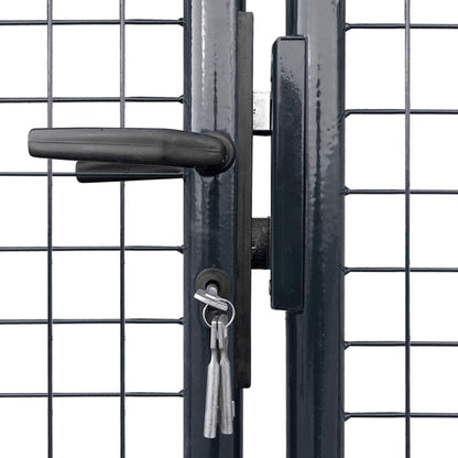 vidaXL Portail en maille Acier galvanisé 289x100 cm Gris