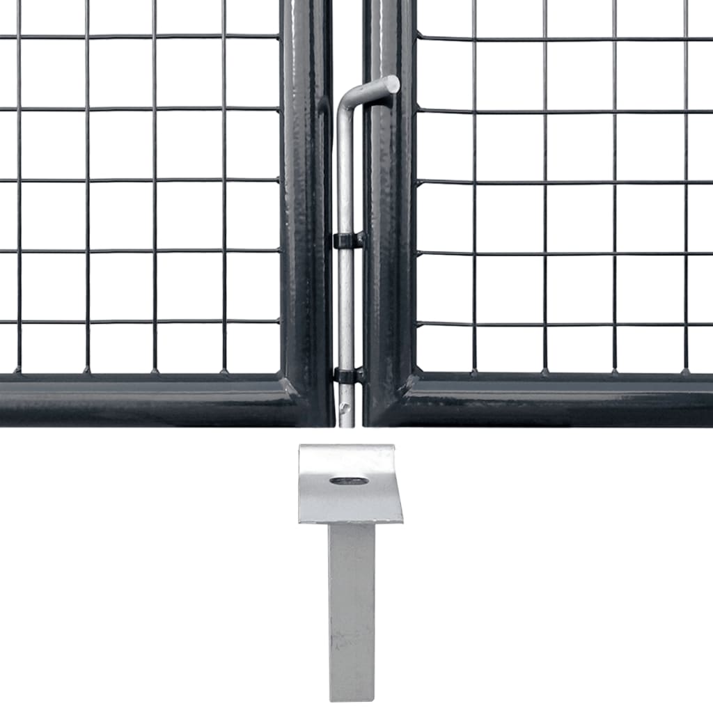 vidaXL Portail en maille Acier galvanisé 289x100 cm Gris