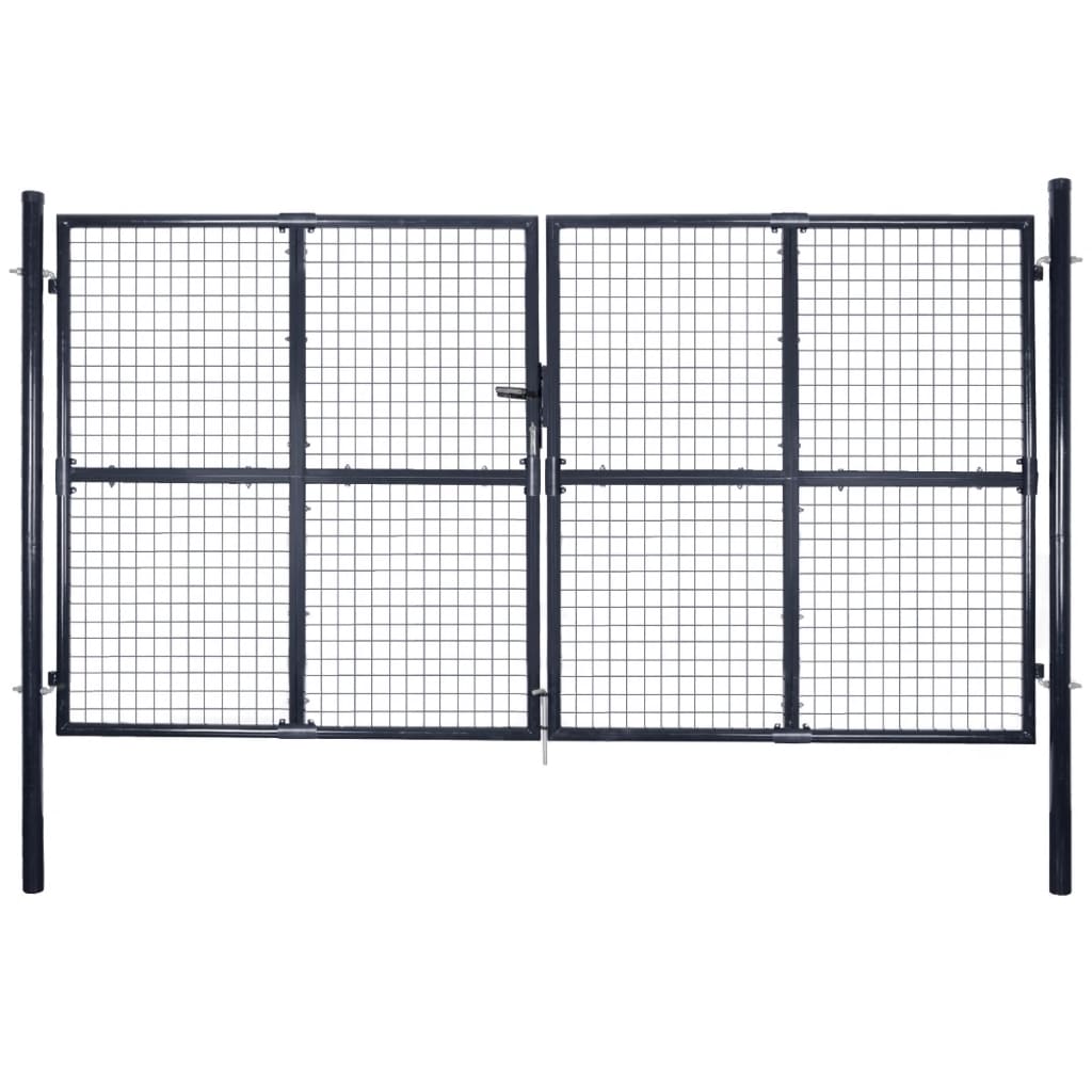 vidaXL Portail en maille Acier galvanisé 289x150 cm Gris