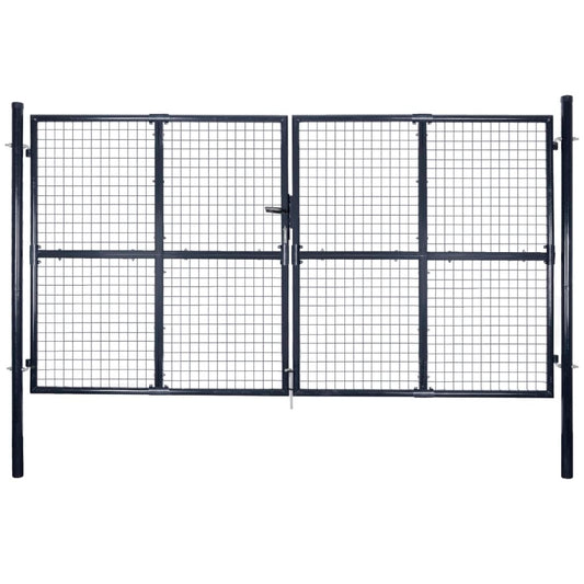 vidaXL Portail en maille Acier galvanisé 289x150 cm Gris