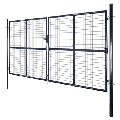 vidaXL Portail en maille Acier galvanisé 289x150 cm Gris