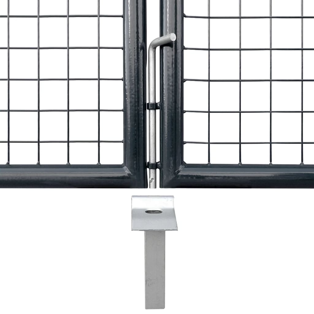 vidaXL Portail en maille Acier galvanisé 289x150 cm Gris