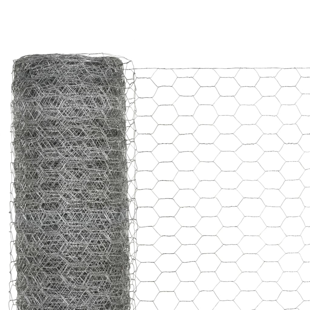 vidaXL Grillage pour volière Acier galvanisé 25x1,5 m Argenté