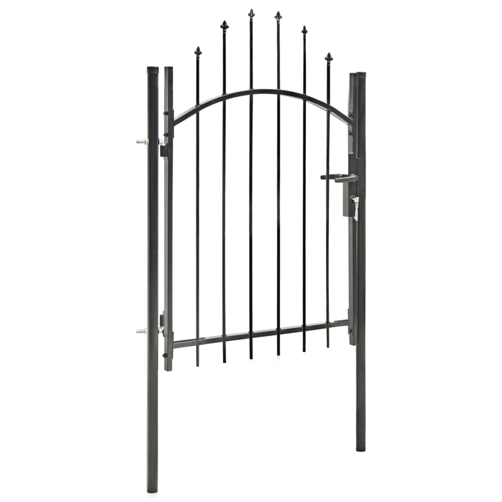 vidaXL Portail de jardin Acier 1 x 1,75 m Noir