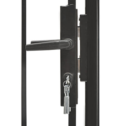 vidaXL Portail de jardin Acier 1 x 1,75 m Noir