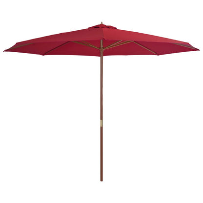 vidaXL Parasol avec mât en bois 350 cm Bordeaux