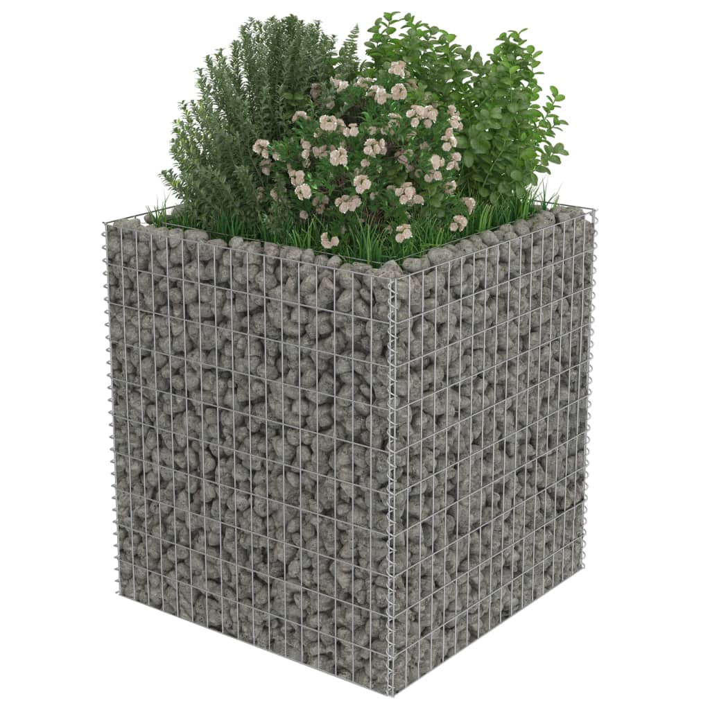 vidaXL Lit surélevé à gabion Acier galvanisé 90x90x100 cm