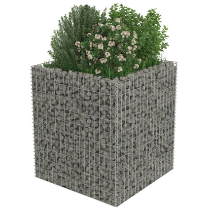vidaXL Lit surélevé à gabion Acier galvanisé 90x90x100 cm