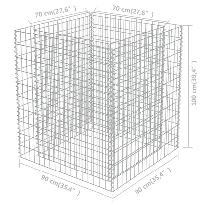 vidaXL Lit surélevé à gabion Acier galvanisé 90x90x100 cm