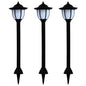 vidaXL Lampe solaire à LED d'extérieur 3 pcs Noir