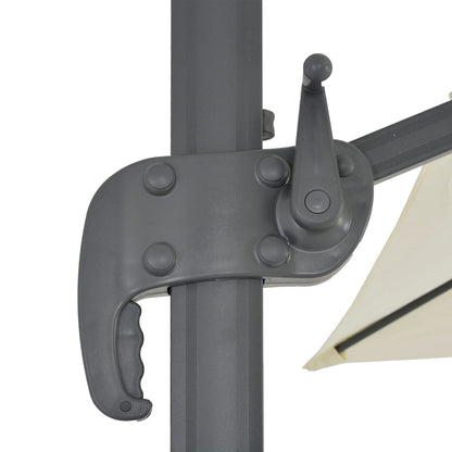 vidaXL Parasol de jardin en porte-à-faux et poteau en aluminium sable