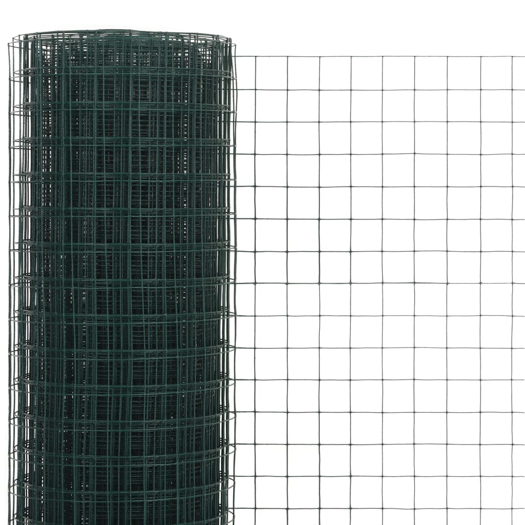 vidaXL Grillage acier avec revêtement en PVC 25x1,5 m vert
