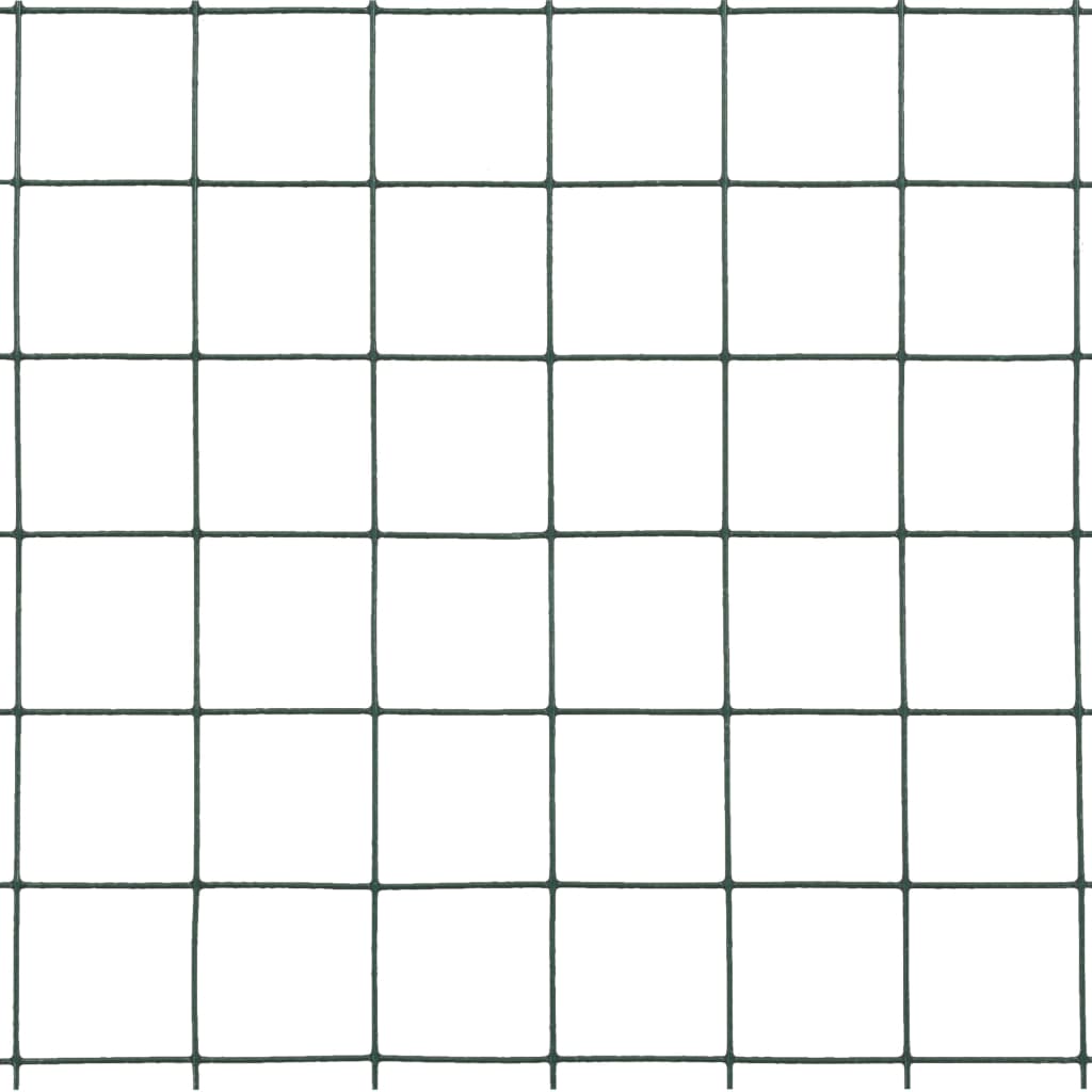 vidaXL Grillage acier avec revêtement en PVC 25x1,5 m vert