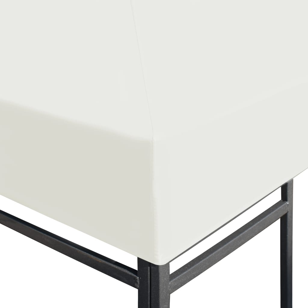 vidaXL Toile supérieure de belvédère 310 g / m² 4 x 3 m Blanc crème
