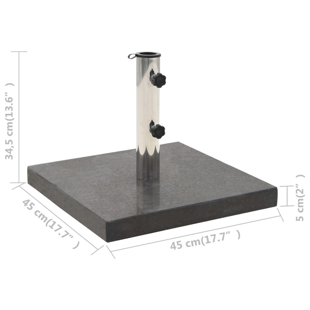 vidaXL Socle de parasol Granite 28,5 kg Carré Noir
