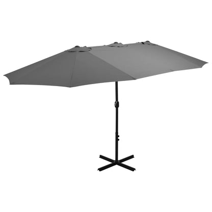 vidaXL Parasol d'extérieur poteau en aluminium 460 x 270 cm anthracite