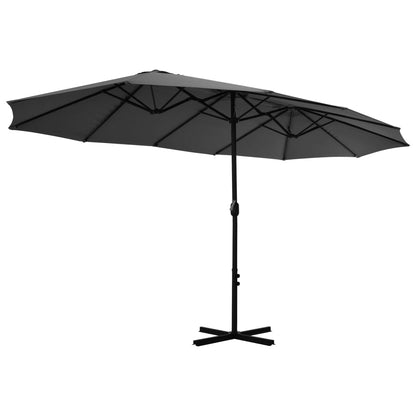 vidaXL Parasol d'extérieur poteau en aluminium 460 x 270 cm anthracite