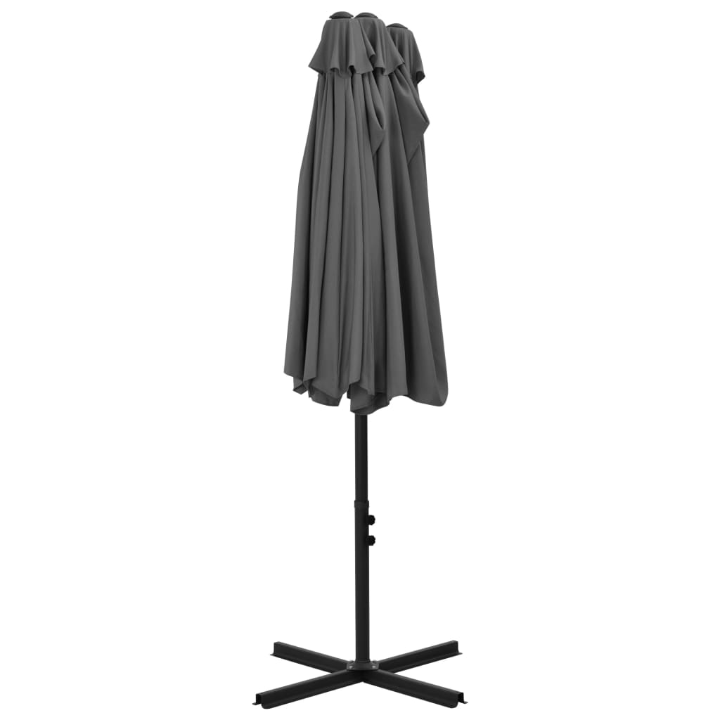 vidaXL Parasol d'extérieur poteau en aluminium 460 x 270 cm anthracite