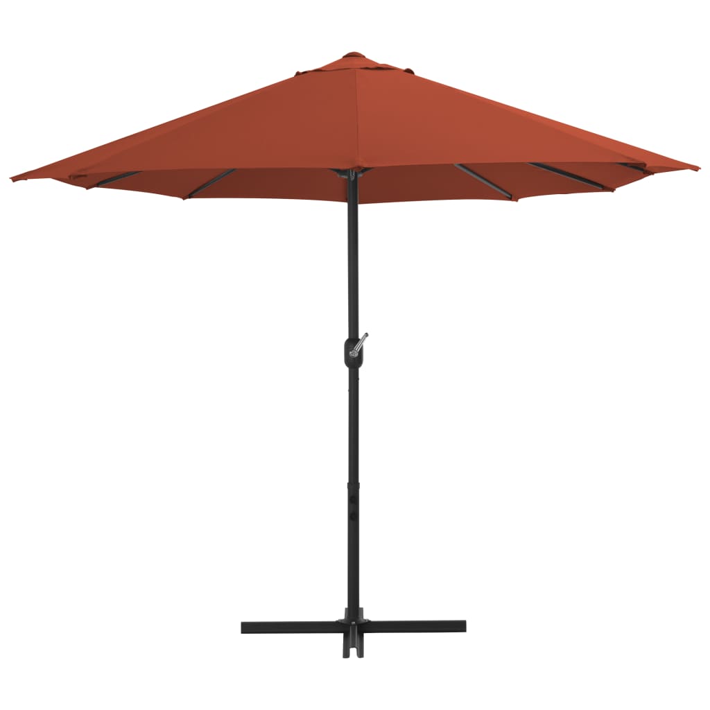 vidaXL Parasol avec poteau en aluminium 460 x 270 cm Terre cuite
