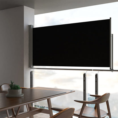 vidaXL Auvent latéral rétractable de patio 120 x 300 cm Noir