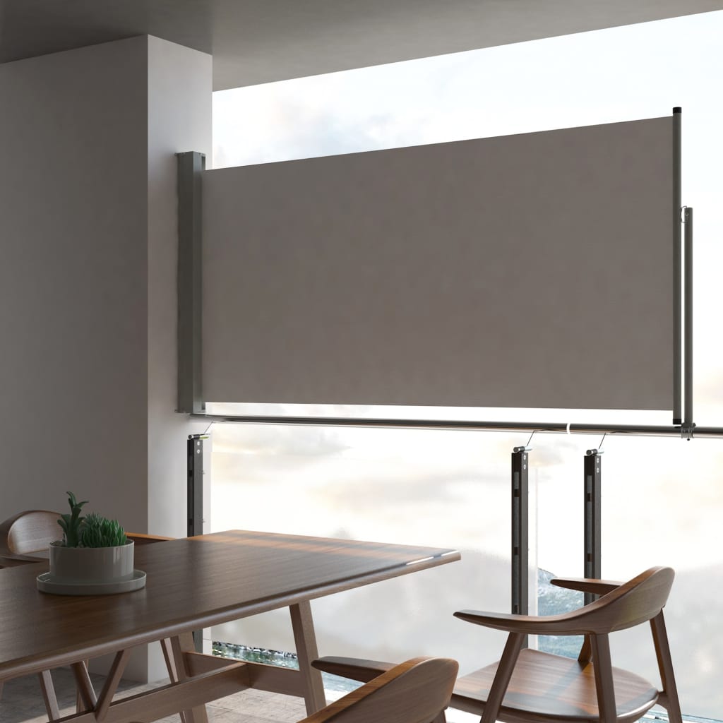 vidaXL Auvent latéral rétractable de patio 120 x 300 cm Gris