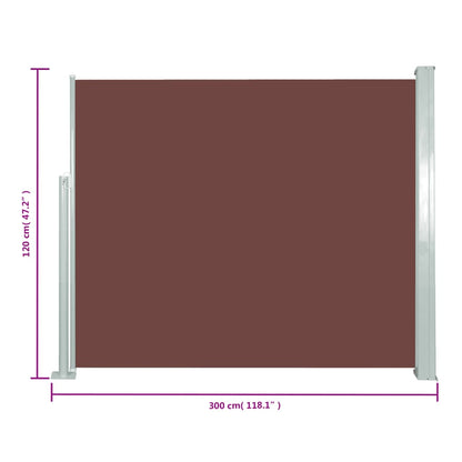 vidaXL Auvent latéral rétractable 120 x 300 cm Marron