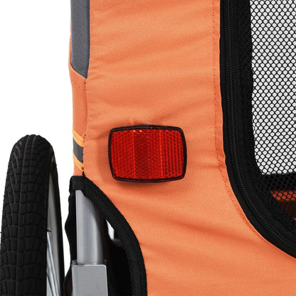 vidaXL Remorque de vélo pour animaux de compagnie orange et gris