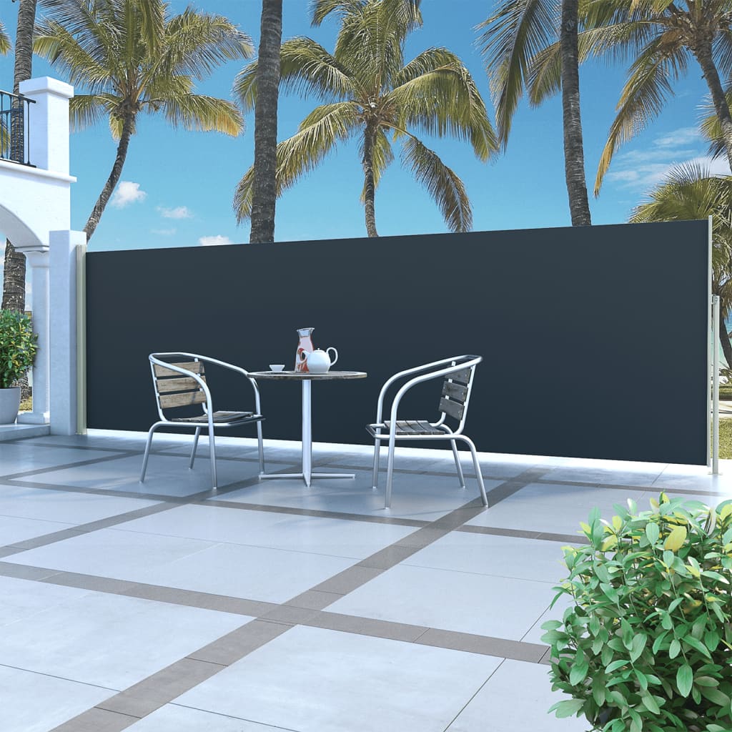 vidaXL Auvent latéral rétractable 160 x 500 cm Noir