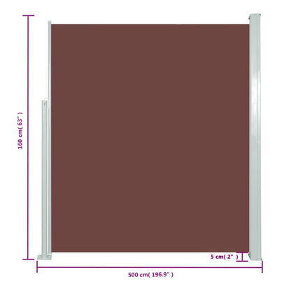 vidaXL Auvent latéral rétractable 160 x 500 cm Marron