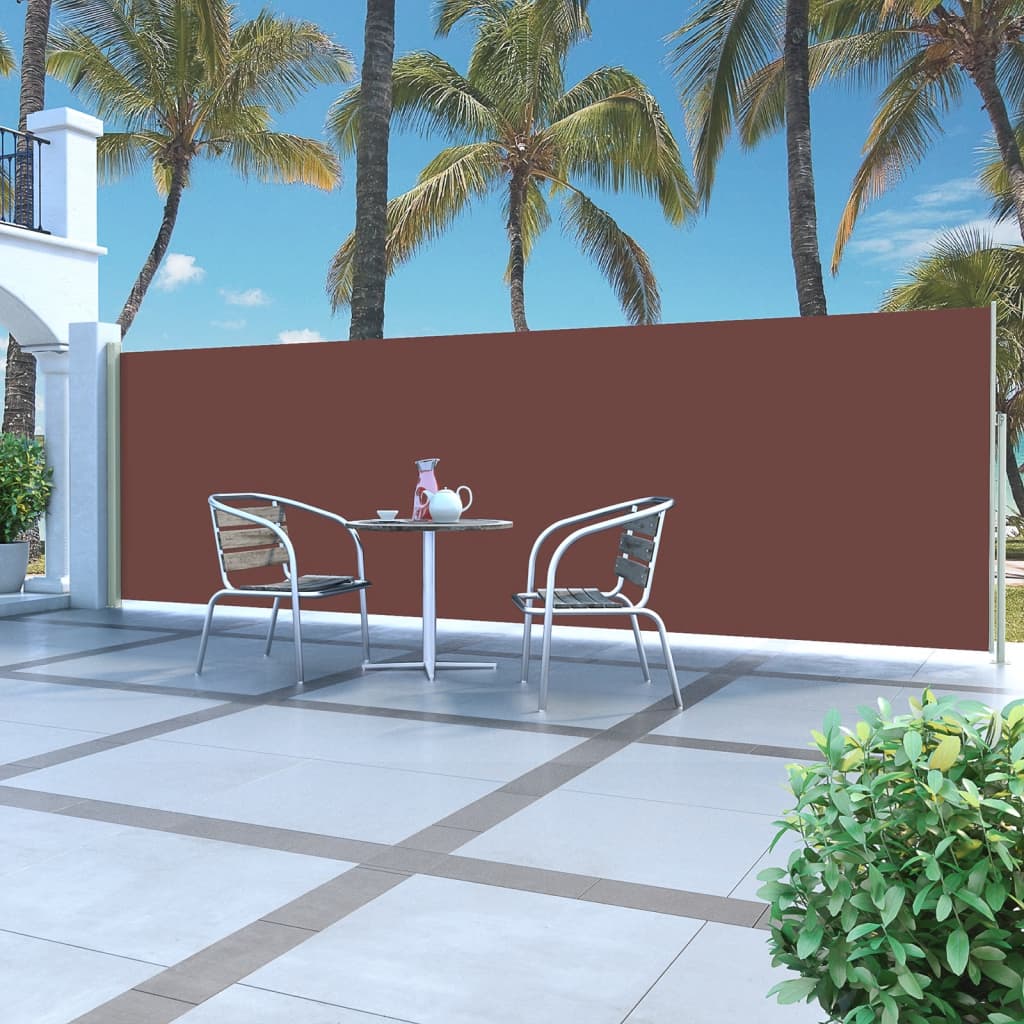 vidaXL Auvent latéral rétractable 160 x 500 cm Marron