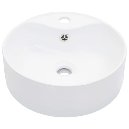 vidaXL Lavabo avec trop-plein 36x13 cm Céramique Blanc
