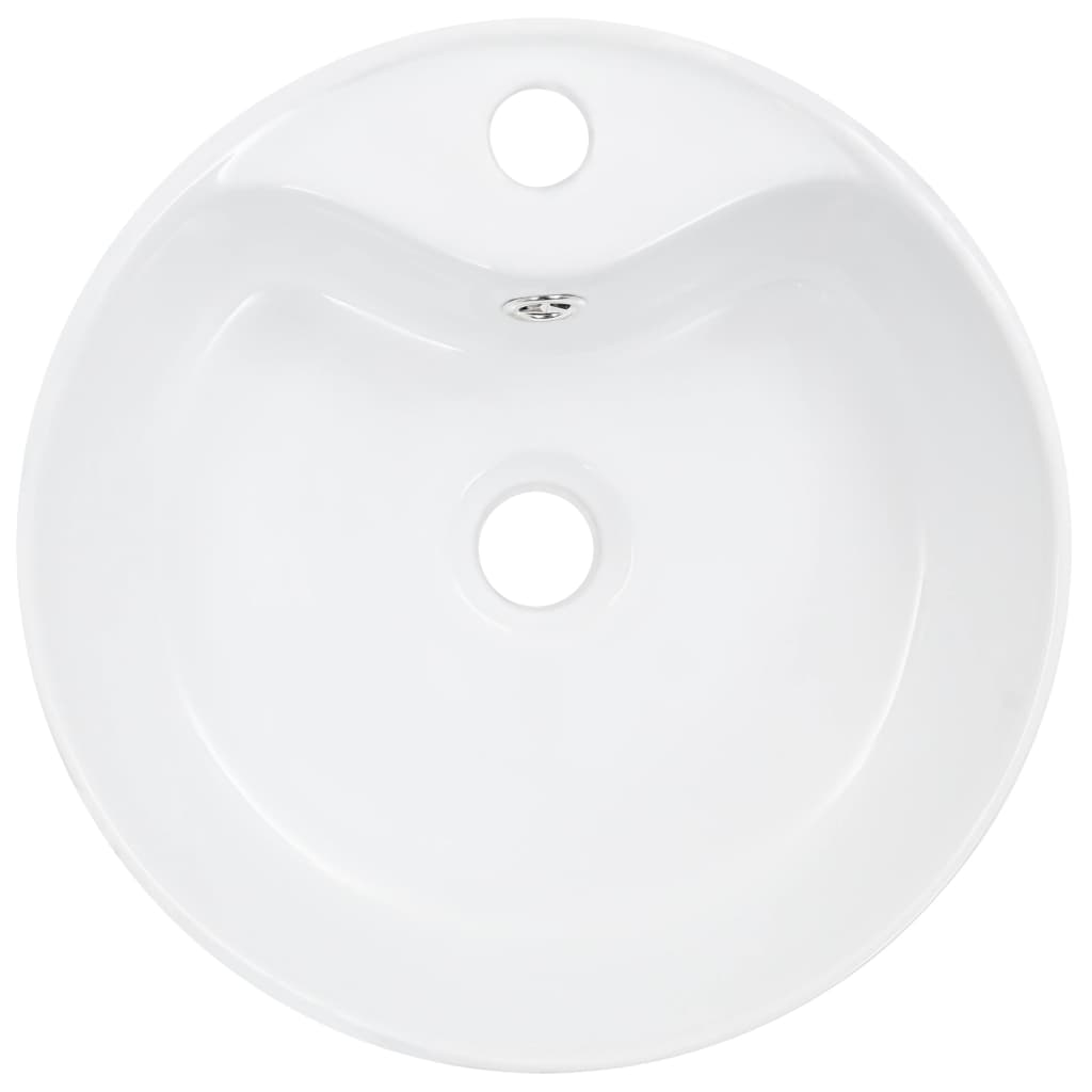 vidaXL Lavabo avec trop-plein 36x13 cm Céramique Blanc