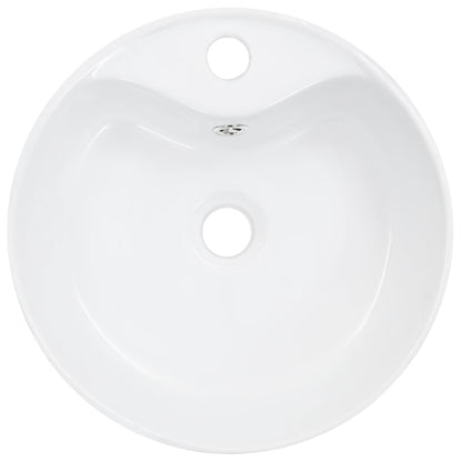 vidaXL Lavabo avec trop-plein 36x13 cm Céramique Blanc