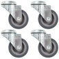 vidaXL 4 pcs Roulettes pivotantes à trou de boulon 50 mm