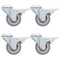 vidaXL 4 pcs Roulettes pivotantes à trou de boulon à double frein 50mm