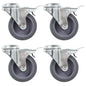 vidaXL 4 pcs Roulettes pivotantes à trou de boulon à double frein 75mm