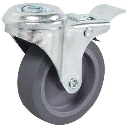 vidaXL 4 pcs Roulettes pivotantes à trou de boulon à double frein 75mm