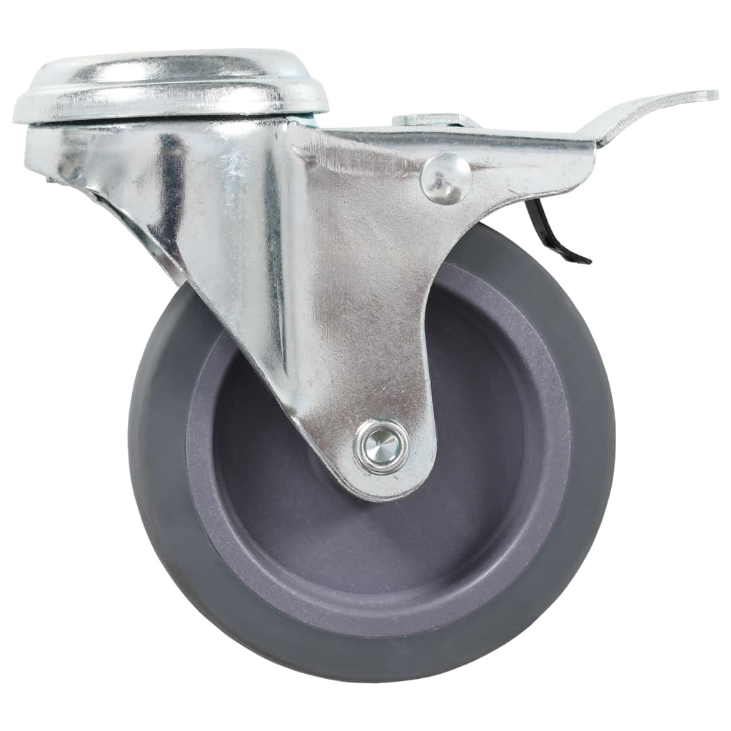 vidaXL 4 pcs Roulettes pivotantes à trou de boulon à double frein 75mm