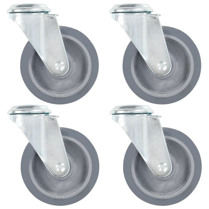 vidaXL 4 pcs Roulettes pivotantes à trou de boulon 100 mm