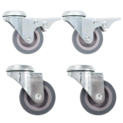 vidaXL 4 pcs Roulettes pivotantes à trou de boulon 50 mm